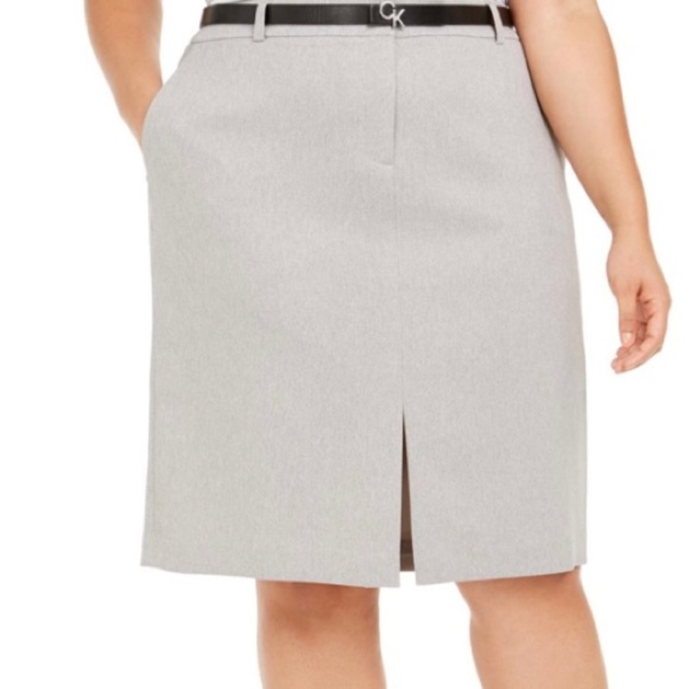 Calvin Klein Super Cute Front Slit Corporate Pencil Skirt Side Pockets